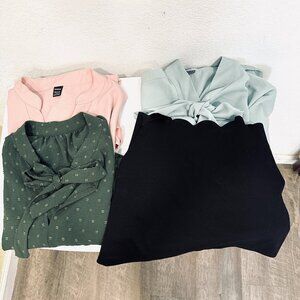 LOT of 4 Shein Polyester Top Blouses Assorted Styles Colors EUC Womens Sz Large